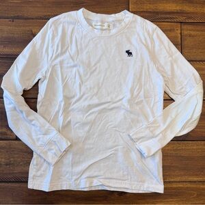 Abercrombie Kids White Long Sleeve Tee with Navy Logo